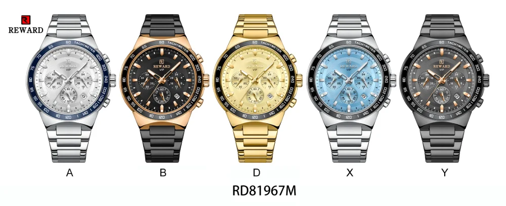 Reward RD81967M men's watch with alloy case and steel band