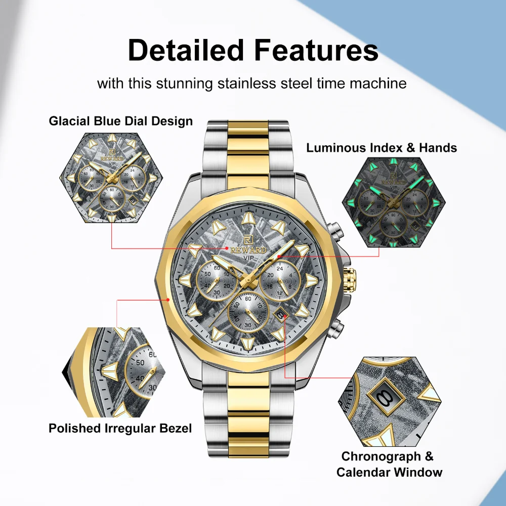 Alloy Case and Stainless Steel Band of REWARD RD812052M