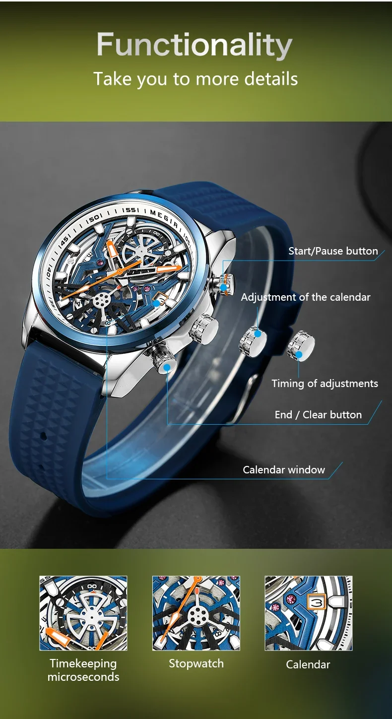 Megir 2235G Men Quartz Sport Chronograph Watch Wholesale Dropshipping Supplier
