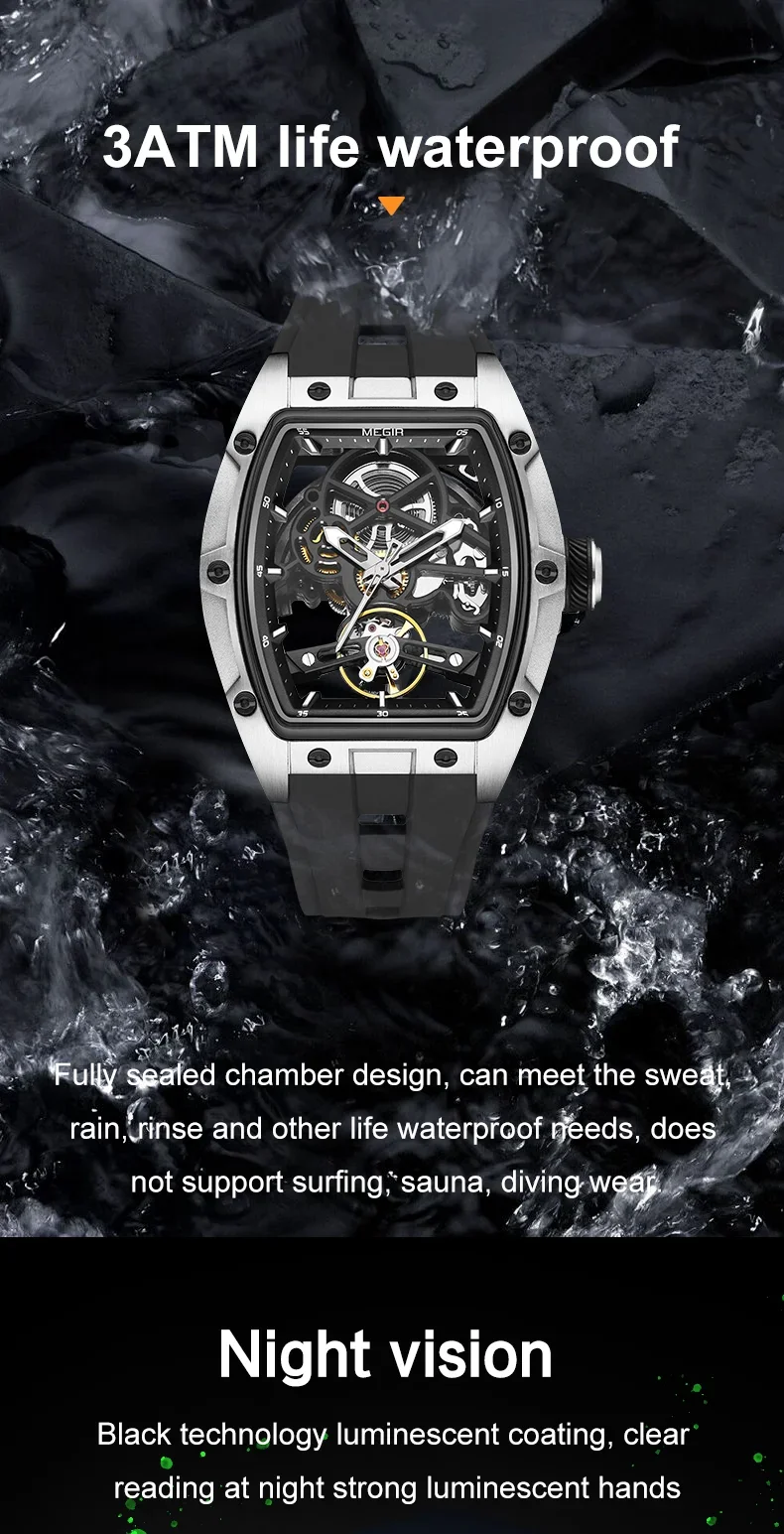 Megir 2242G silicone strap texture