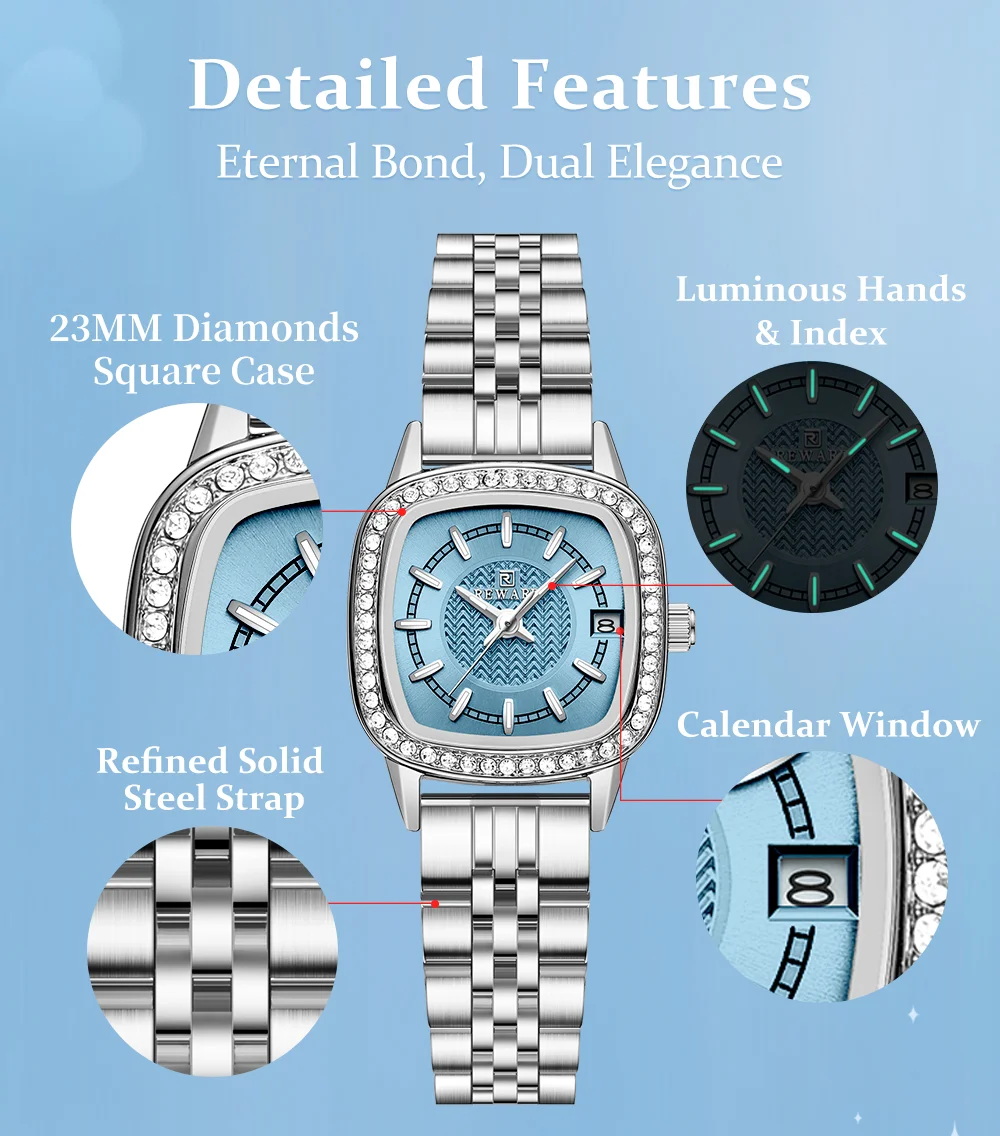Diamond Accents on Square Case