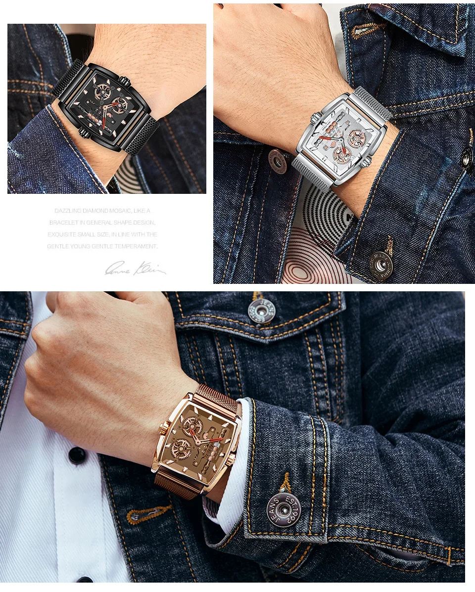 MINI FOCUS MF0322G Wholesale Steampunk Quartz Men's Watch – Ready to Ship Barrel Case Trendy Watches