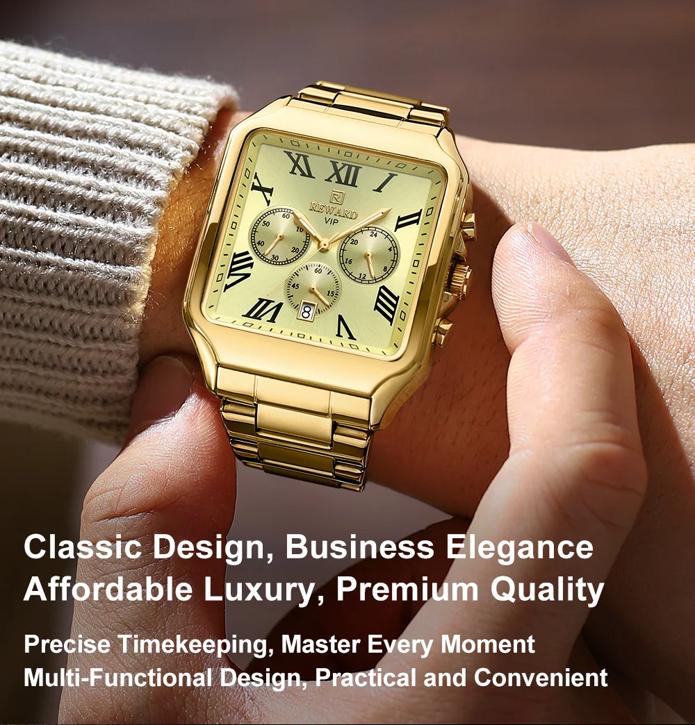 REWARD RD812265M Quartz Square Chronograph Watch Supplier-5 Color