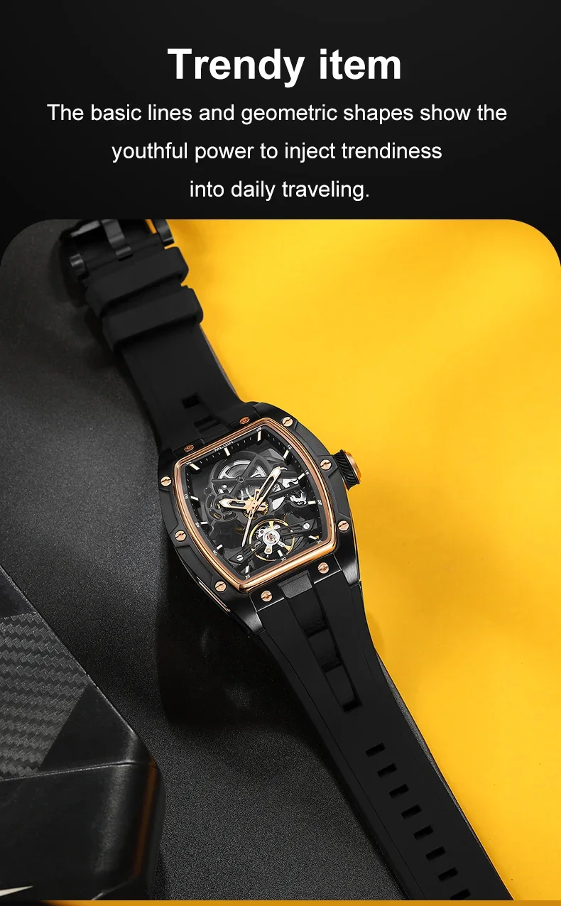 Megir 2242G Automatic Mechanical Skeleton Mens Watch Wholesale Factory Direct