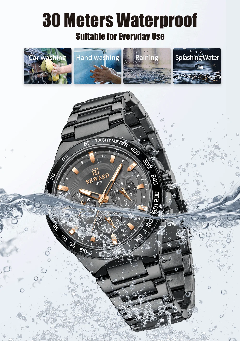 Reward RD81967M Men's watch Glow in the Dark 30M Water Resistant
