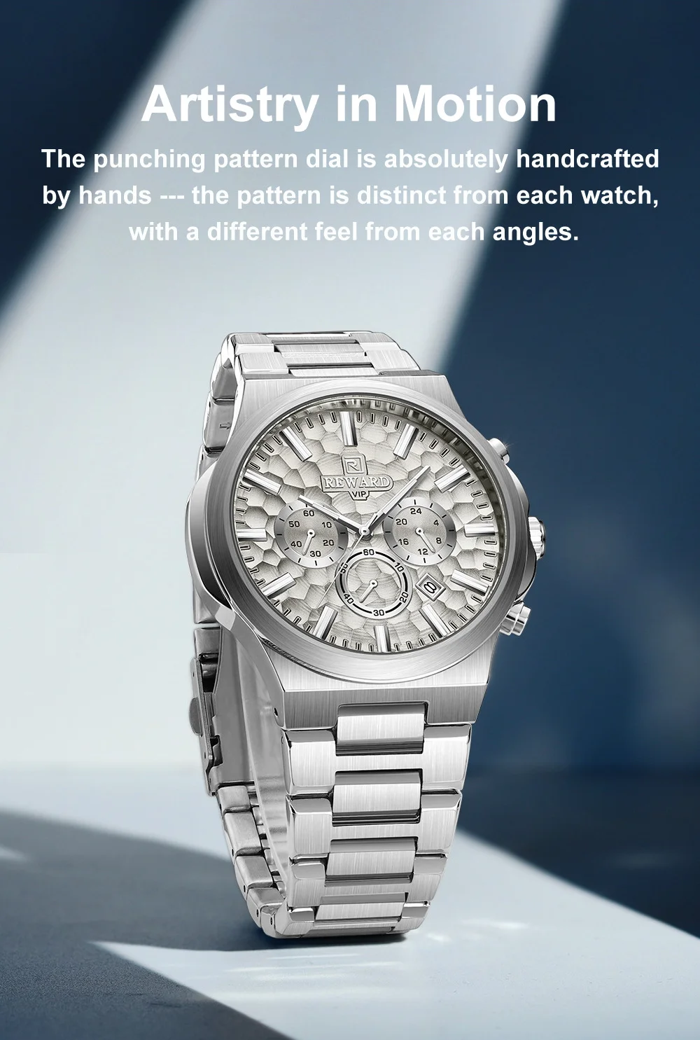 REWARD Men's Honeycomb Chronograph Stainless Steel Watch RD813050M