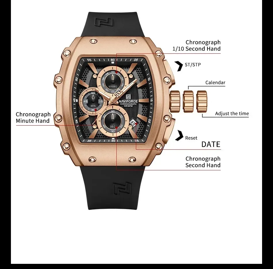 Multi-function chronograph quartz movement of the NF8070