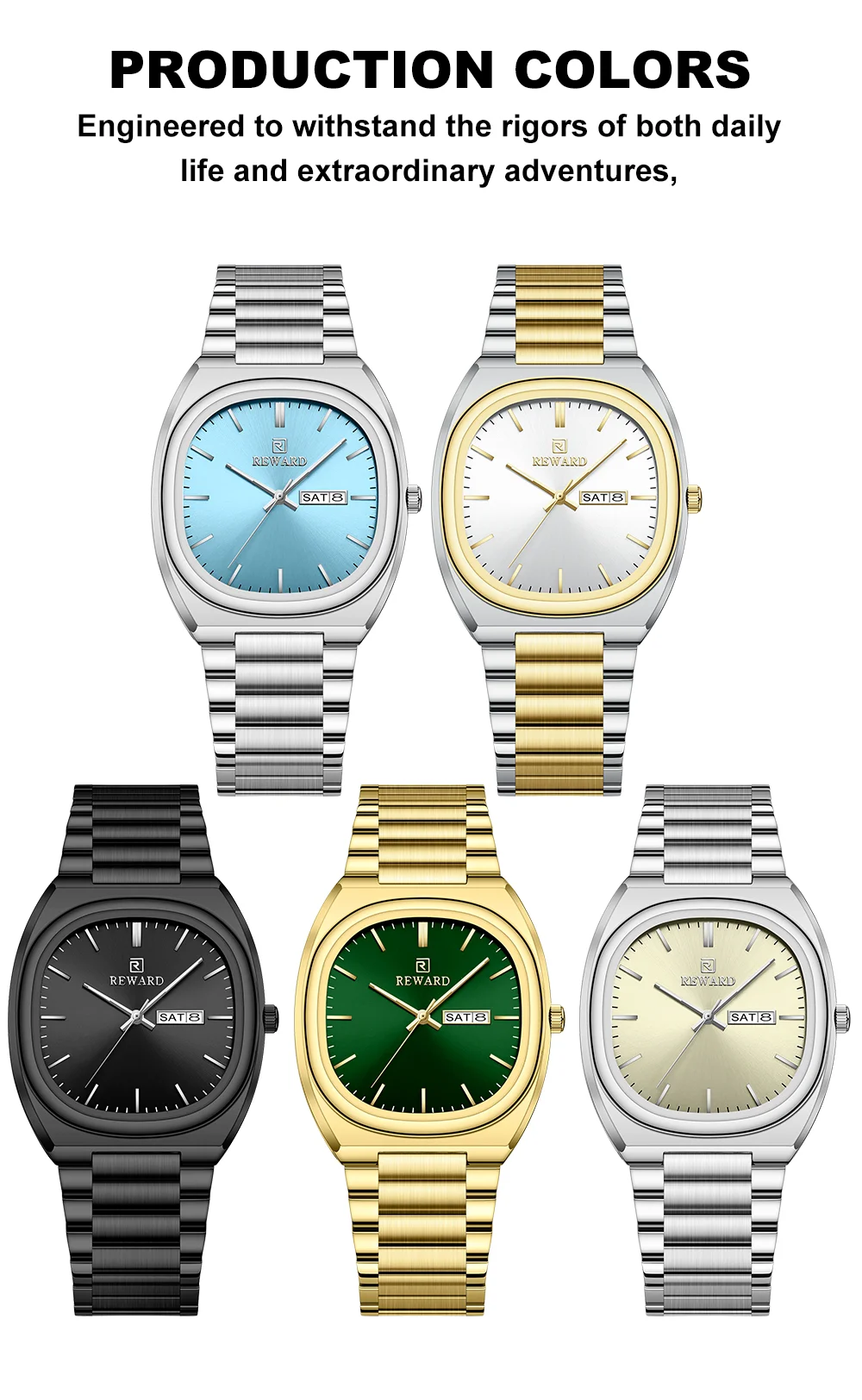 REWARD RD612826M Luxury Luminous Waterproof Men's Watch with Calendar