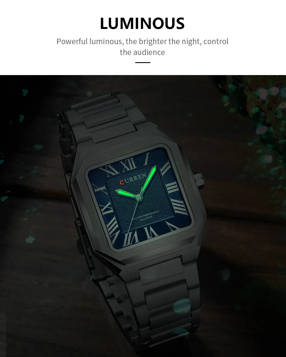 Wholesale CURREN 8482 Men's Luxury Square Watch – Roman Numeral Dial & 30M Waterproof