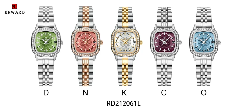 Reward RD212061L Square Diamond Watch Front View