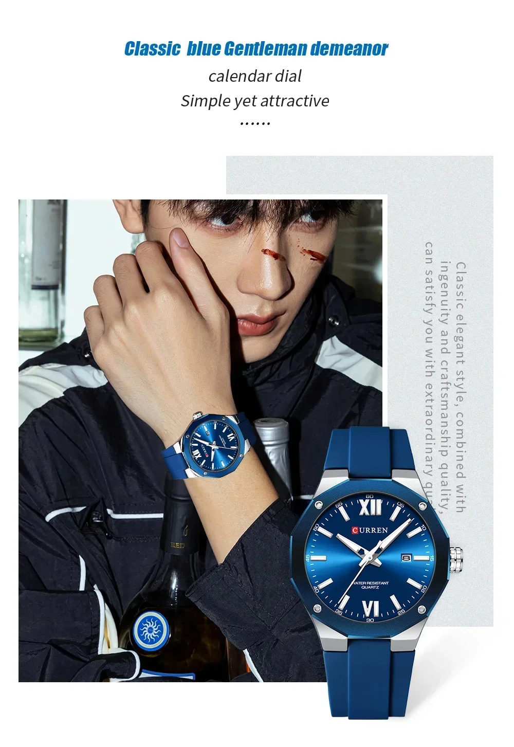 Curren 8465 Men's Quartz Wrist Watch Luminous Luxury Wristwatch