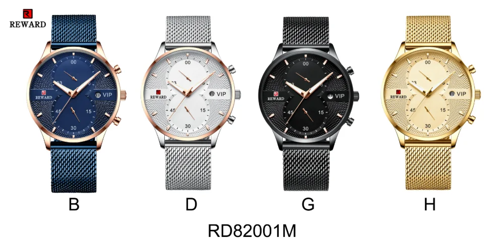 Reward RD82001M Luxury Waterproof Ultra Thin Men's Wrist Watch