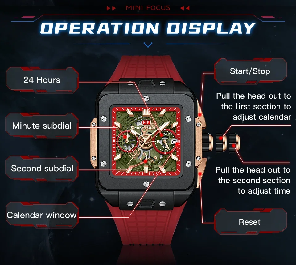 MINI FOCUS MF0475G watch on wrist during activity