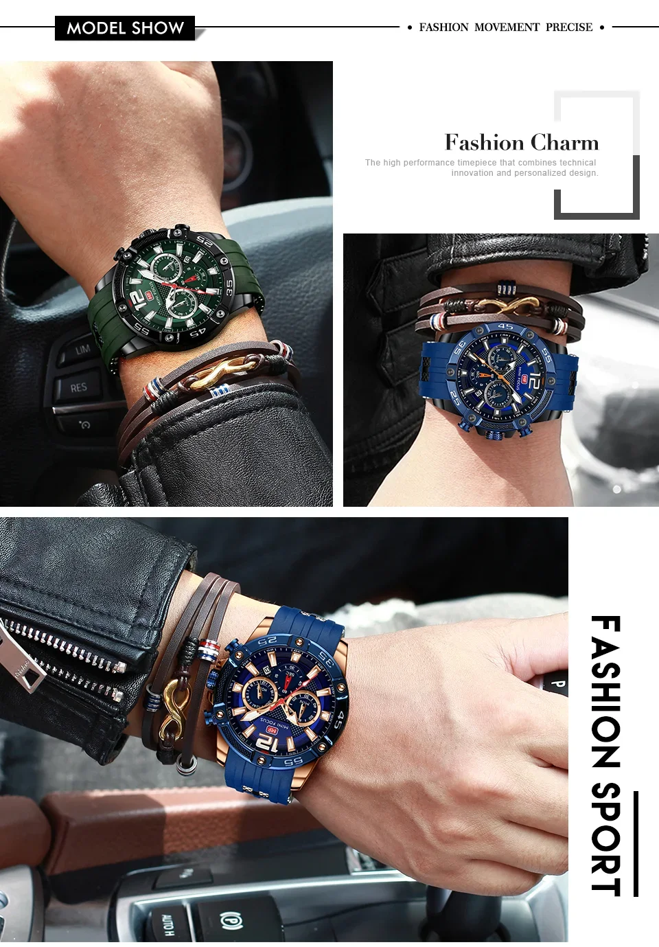 Factory Direct MINI FOCUS MF0349G Sport Quartz Men Watch Custom Logo RTS