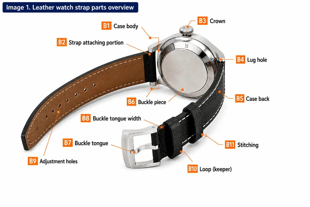 Leather Watch Strap Parts