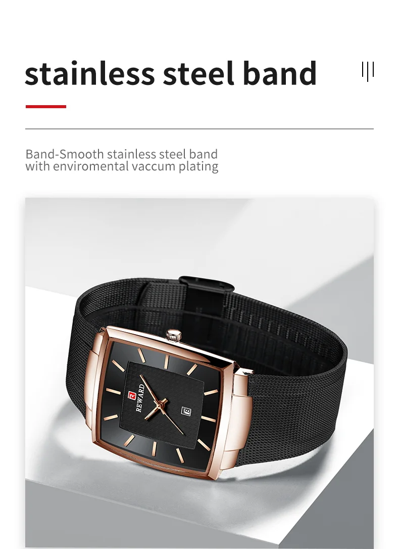 Reward RD62009M Luxury Business Men's Ultra-thin Casual Calendar Quartz Watches