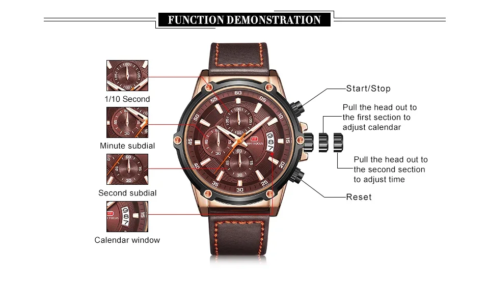 MF0175G watch showing date chronograph and luminous features