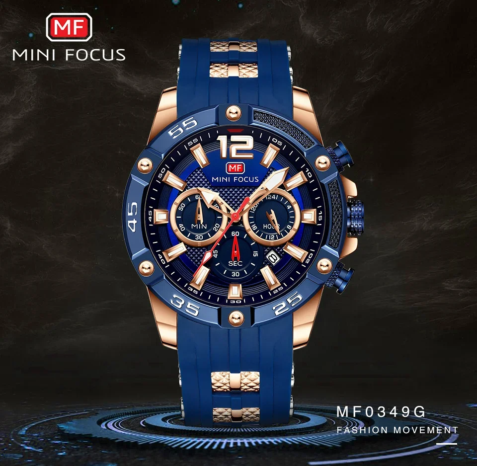 Factory Direct MINI FOCUS MF0349G Sport Quartz Men Watch Custom Logo RTS