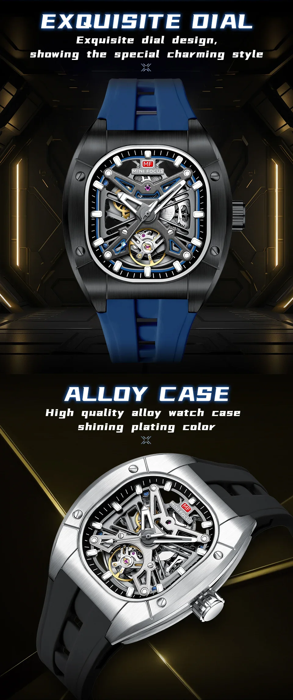 MINI FOCUS MF0618G Men's Fashion Automatic Mechanical Wristwatch