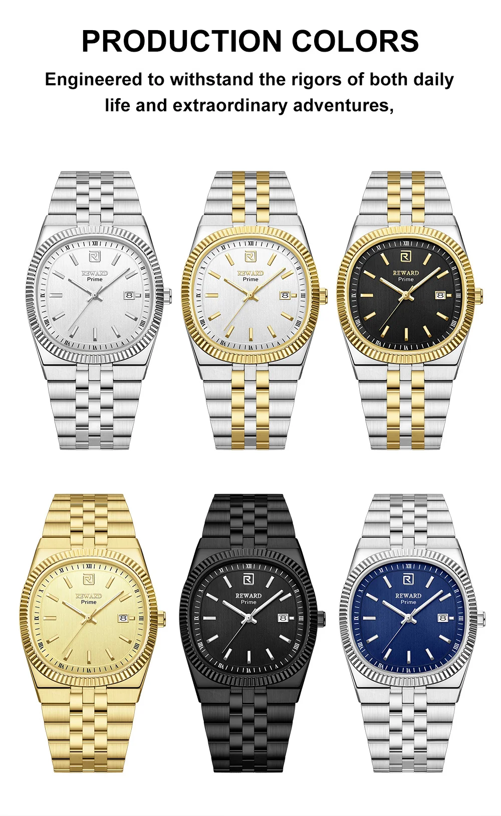 REWARD Prime RD613575M Casual Square Quartz Watches for Men