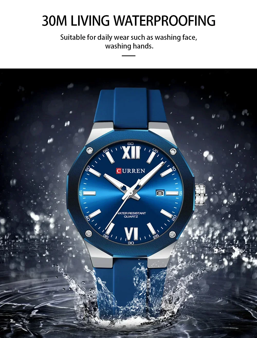 Curren 8465 on wrist showing luminous luxury