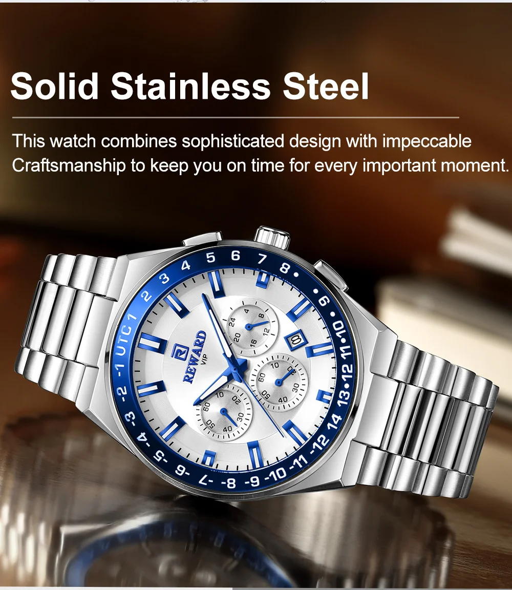 Solid stainless steel strap of Reward RD813150M