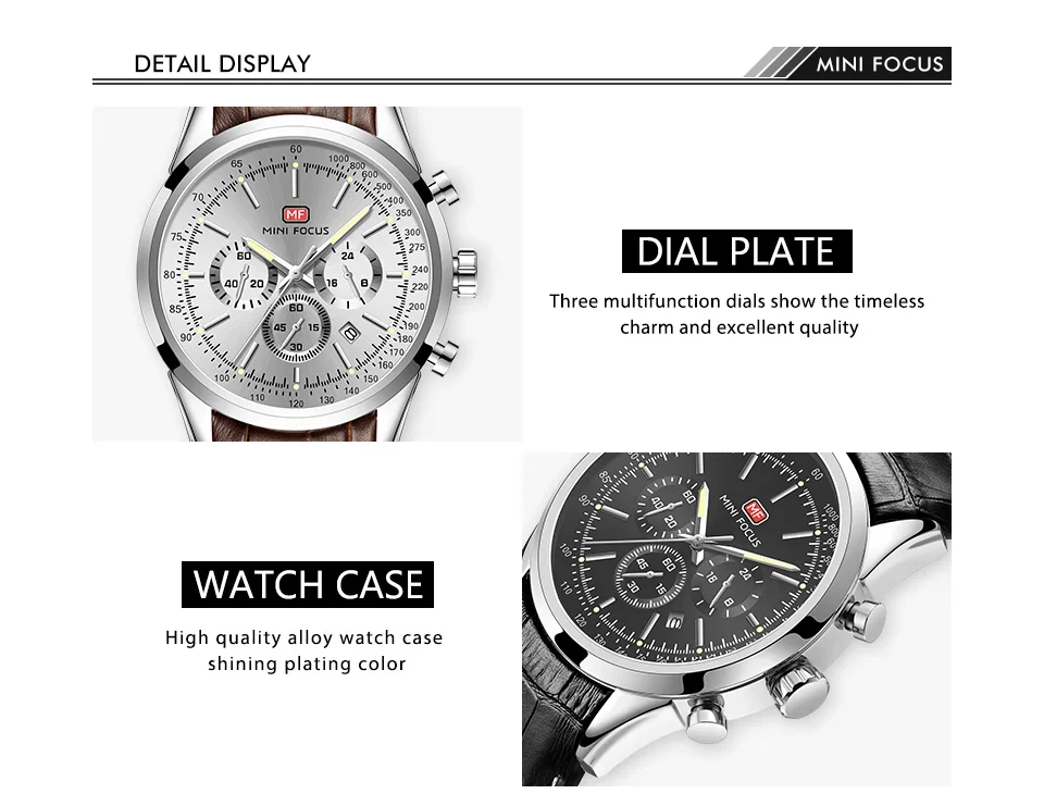 MINI FOCUS MF0116G Luminous Hands Waterproof Luxury Men Wristwatch | Ready to Ship