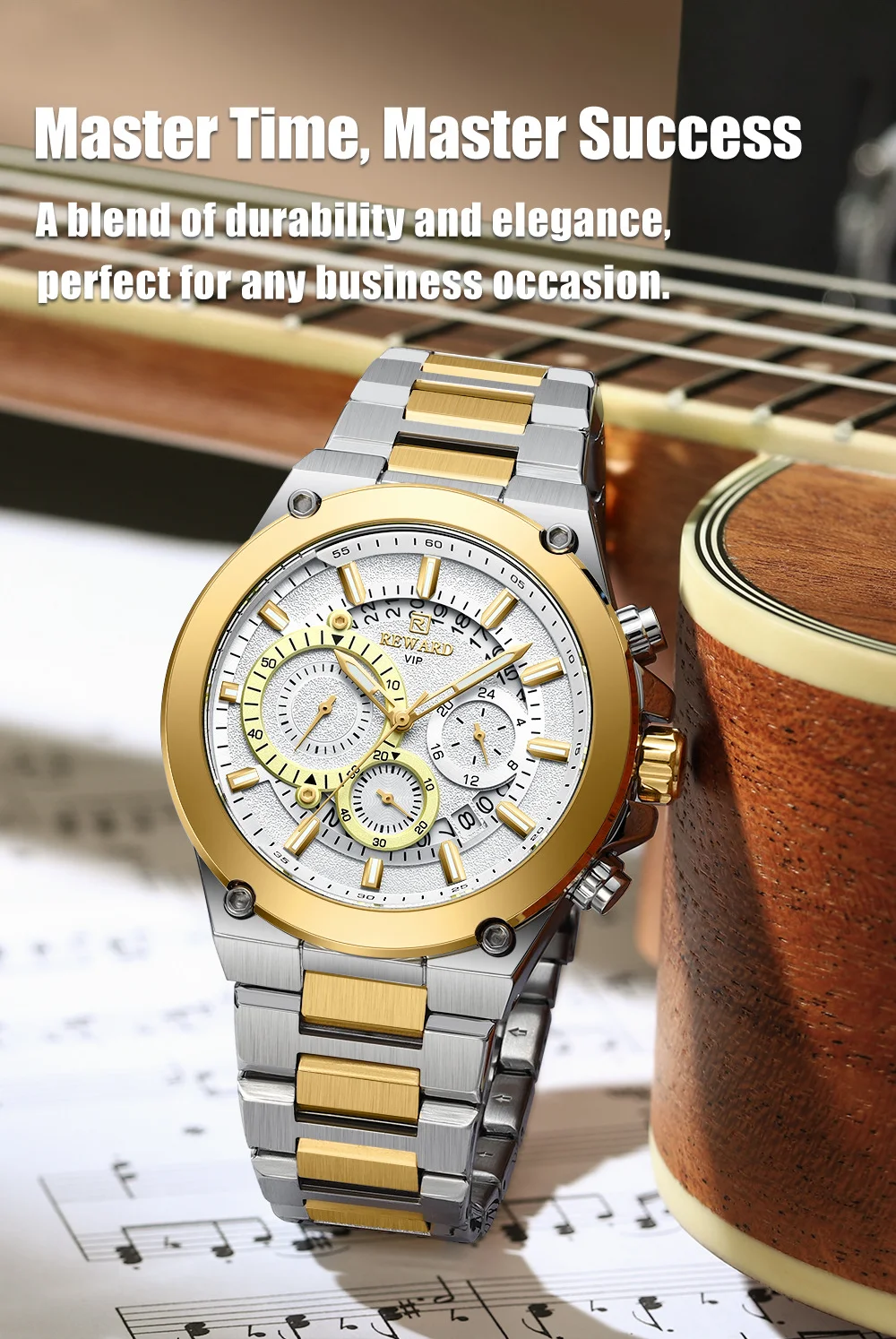 REWARD VIP Men's Watch RD812259M Chronograph Quartz Watches Auto Date