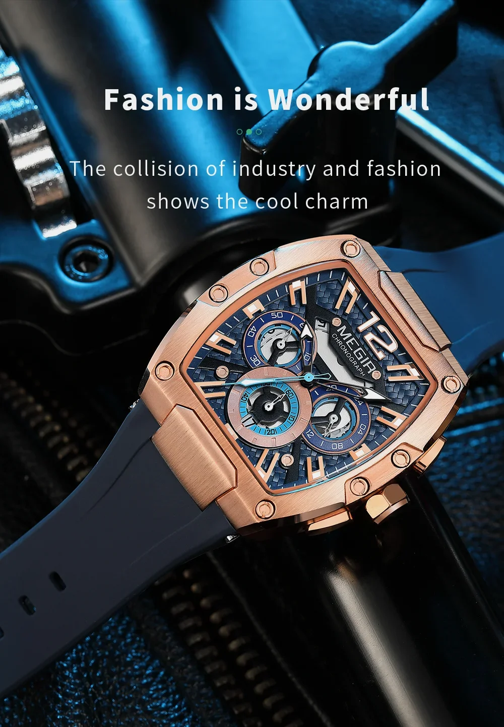 Factory Direct Megir 8112G High Quality Glow in the Dark Sport Quartz Watch