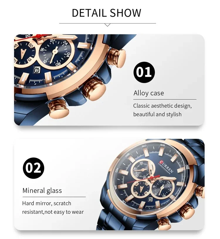 Curren 8361 Luxury Men Analog Luminous Hands Wristwatch Wholesale