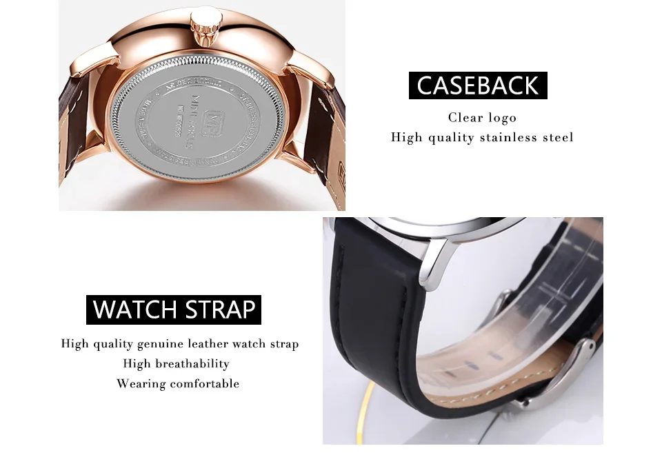 MINI FOCUS MF0052G Curved Glass Leather Quartz Men Watch Wholesale Supplier