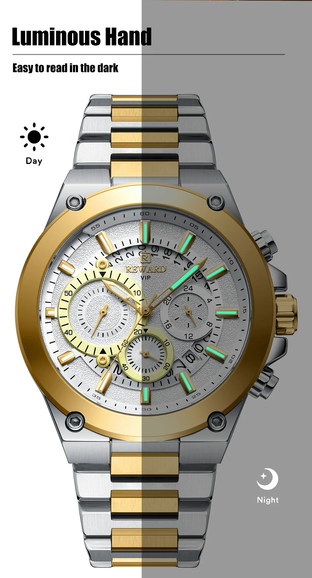 REWARD VIP Men's Watch RD812259M Chronograph Quartz Watches Auto Date