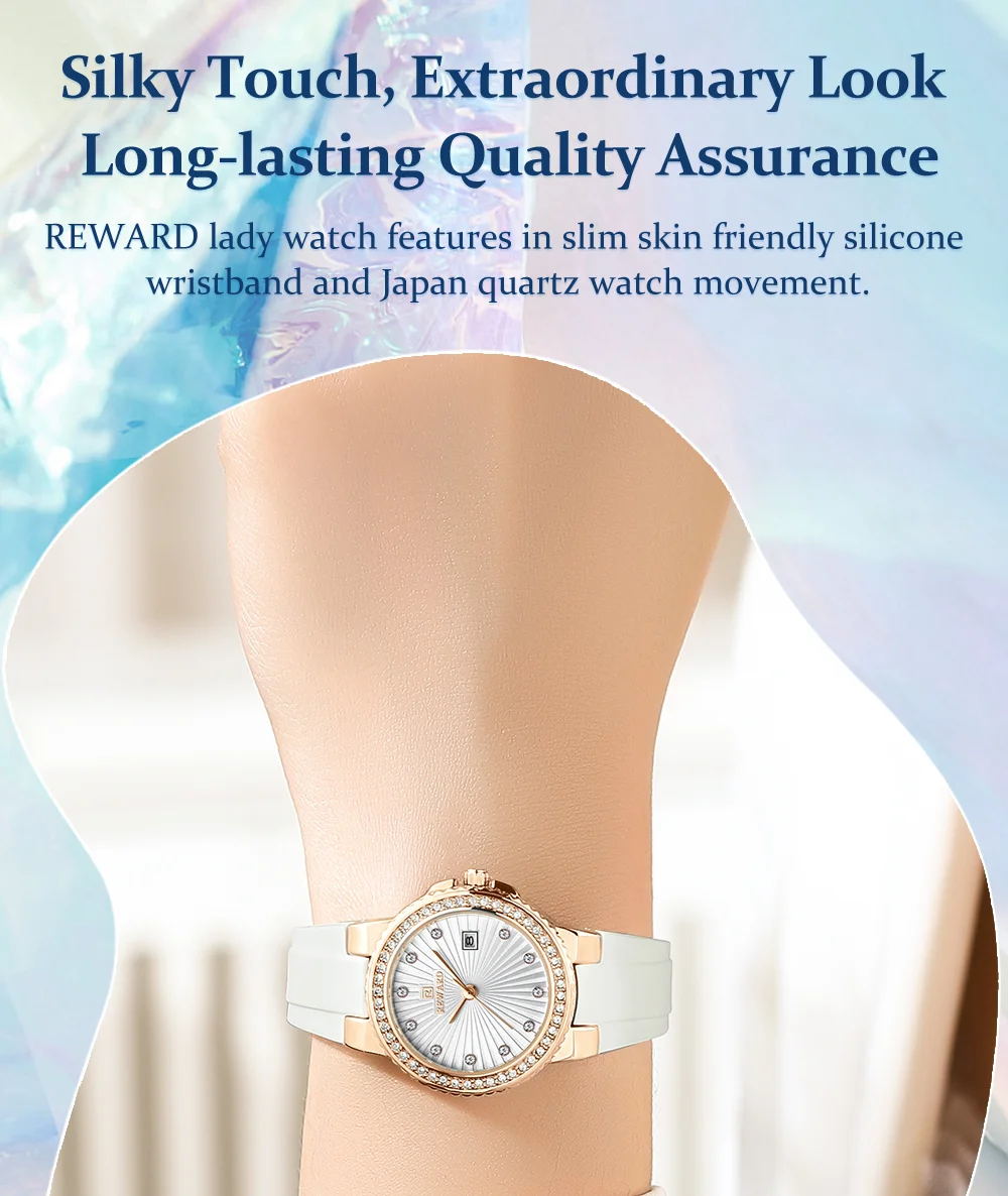 REWARD RD231780L Women Fashion 30 Meters Waterproof Diamond Quartz Watch