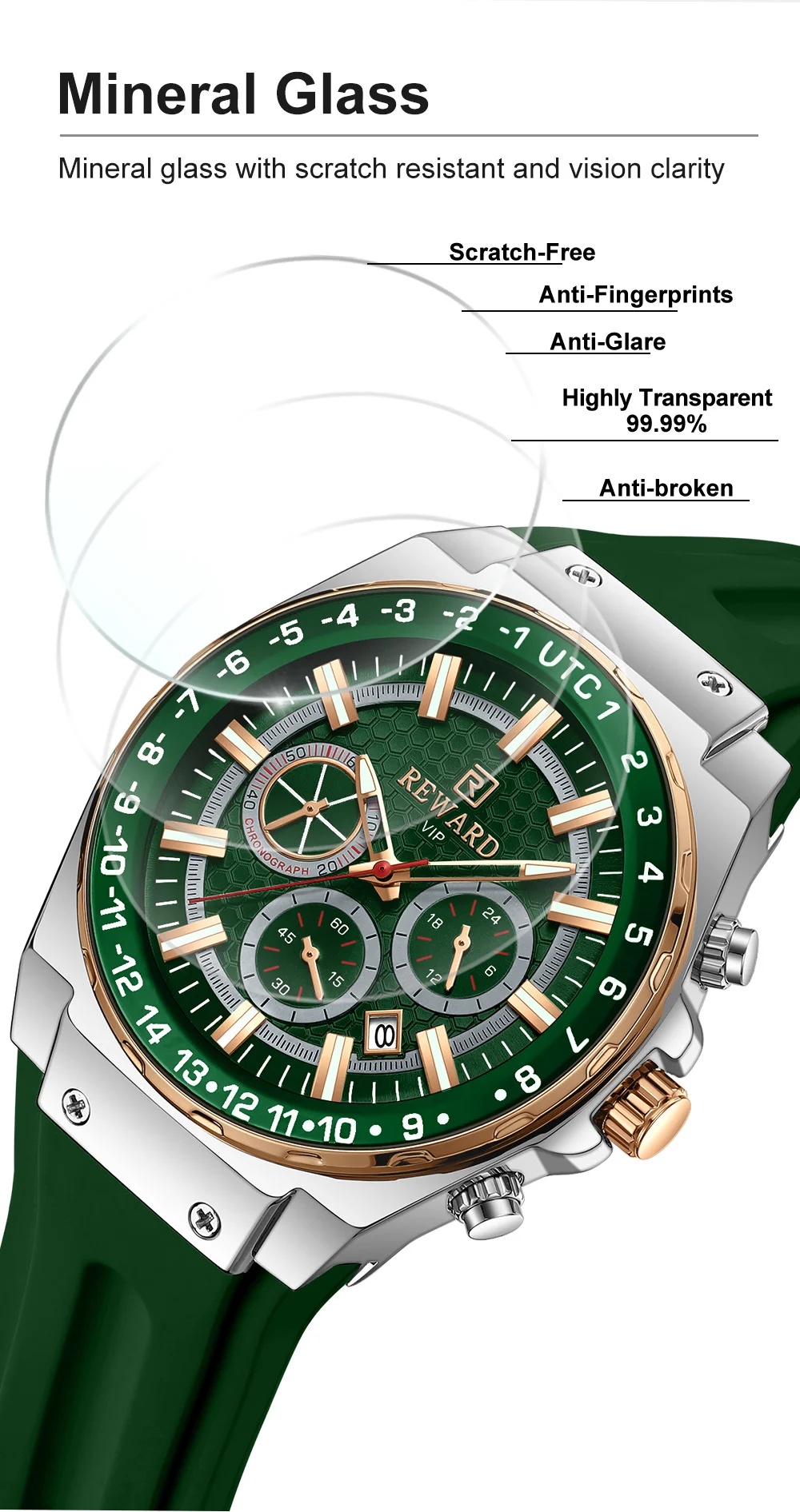 Comfortable Silicone Strap of the RD833049M Watch