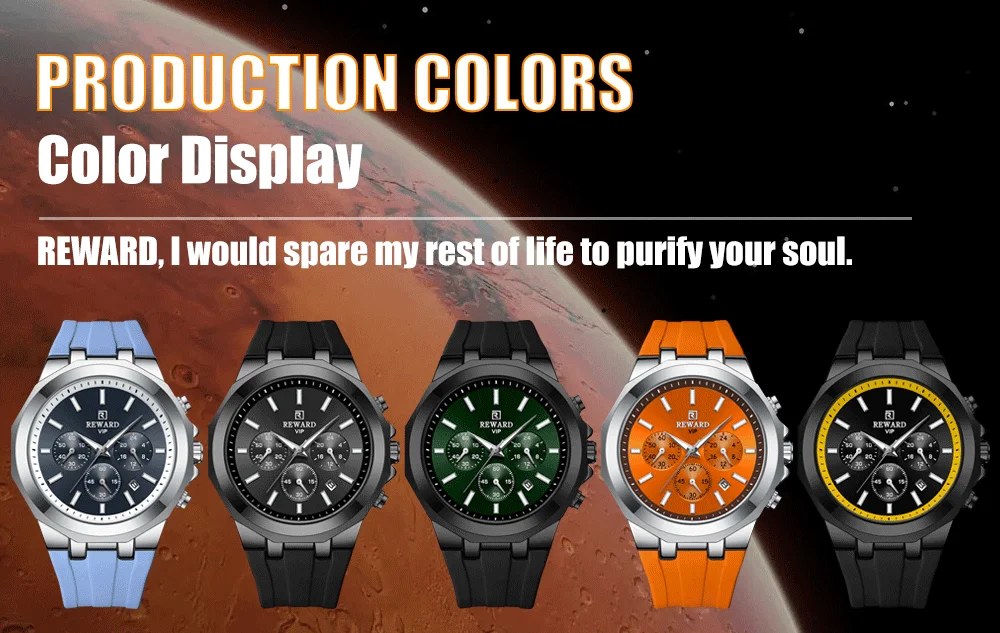 REWARD VIP Watch for Men Custom Luxury Fashion Silicone Sport Watches RD83966M