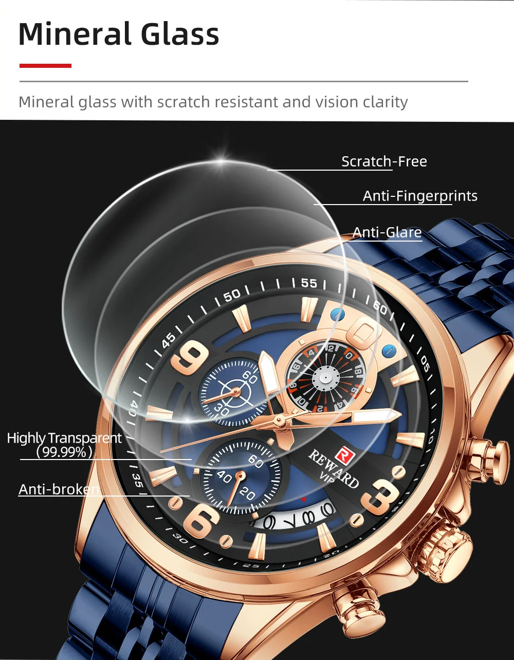 REWARD VIP RD81057M Wholesale Men's Chrono Sports Steel Watches