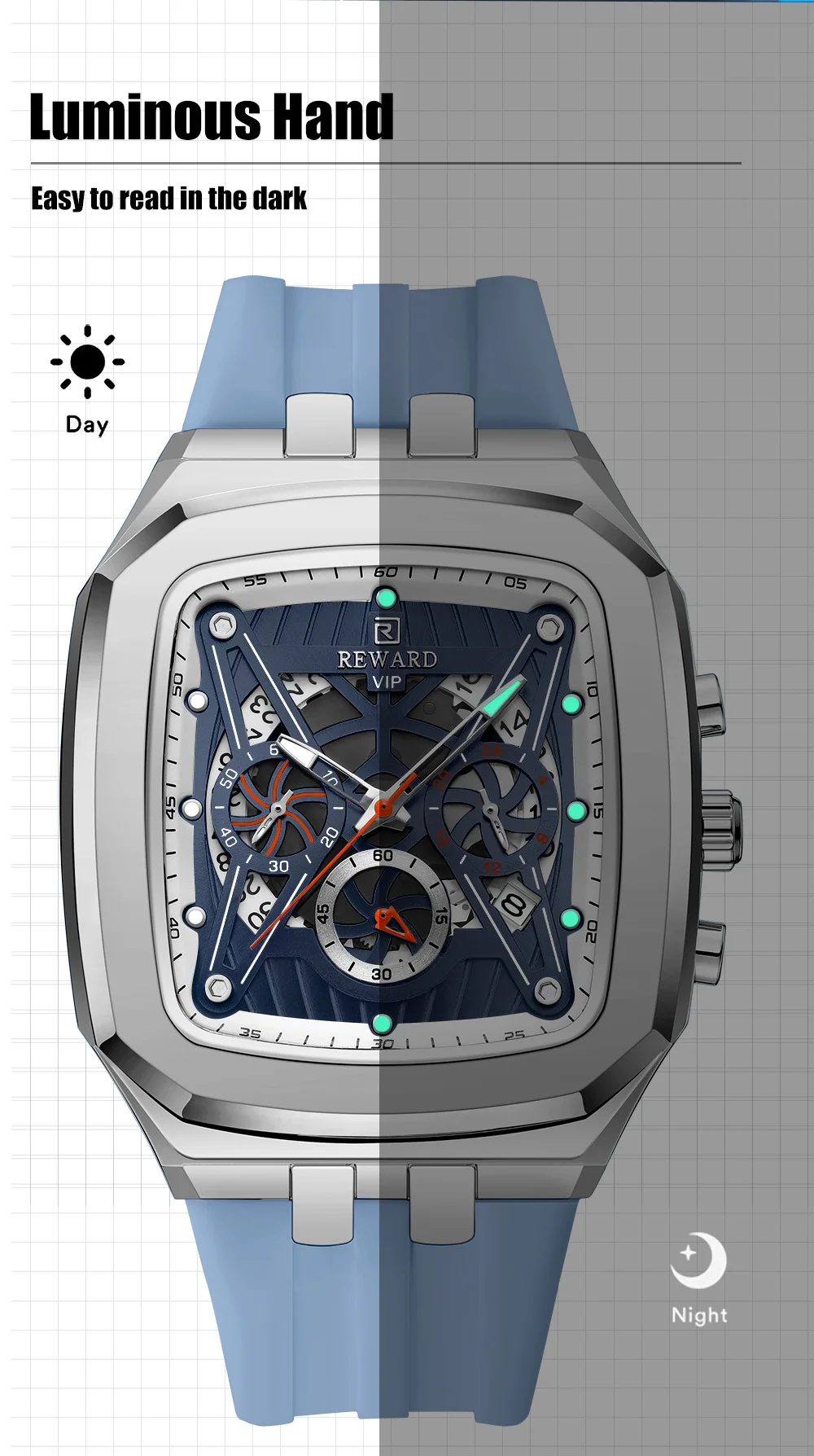 Luminous watches for men RD832260M
