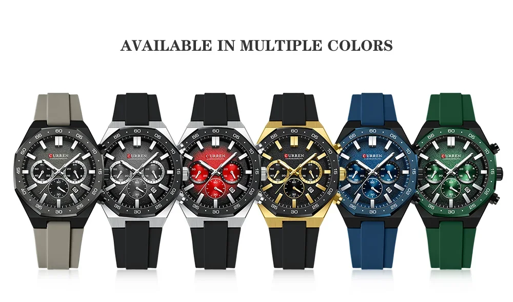 Curren 8489 Luxury Chronograph Quartz Watch Full View