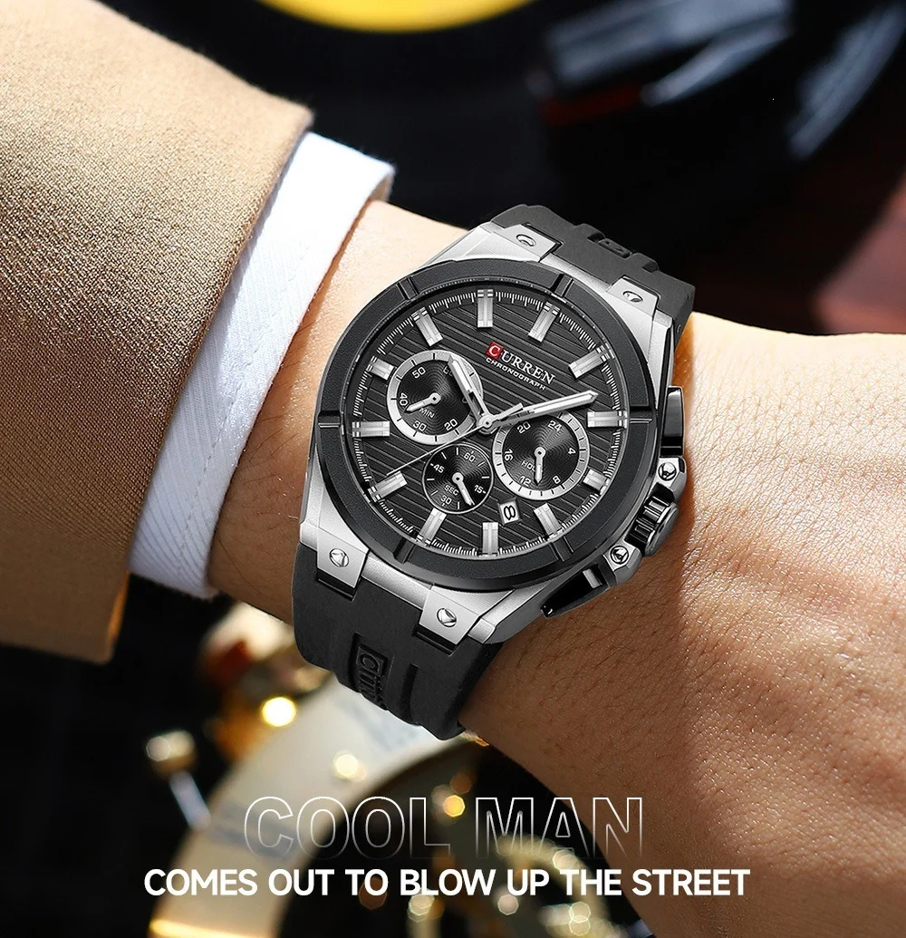 Curren 8487 on wrist during activity