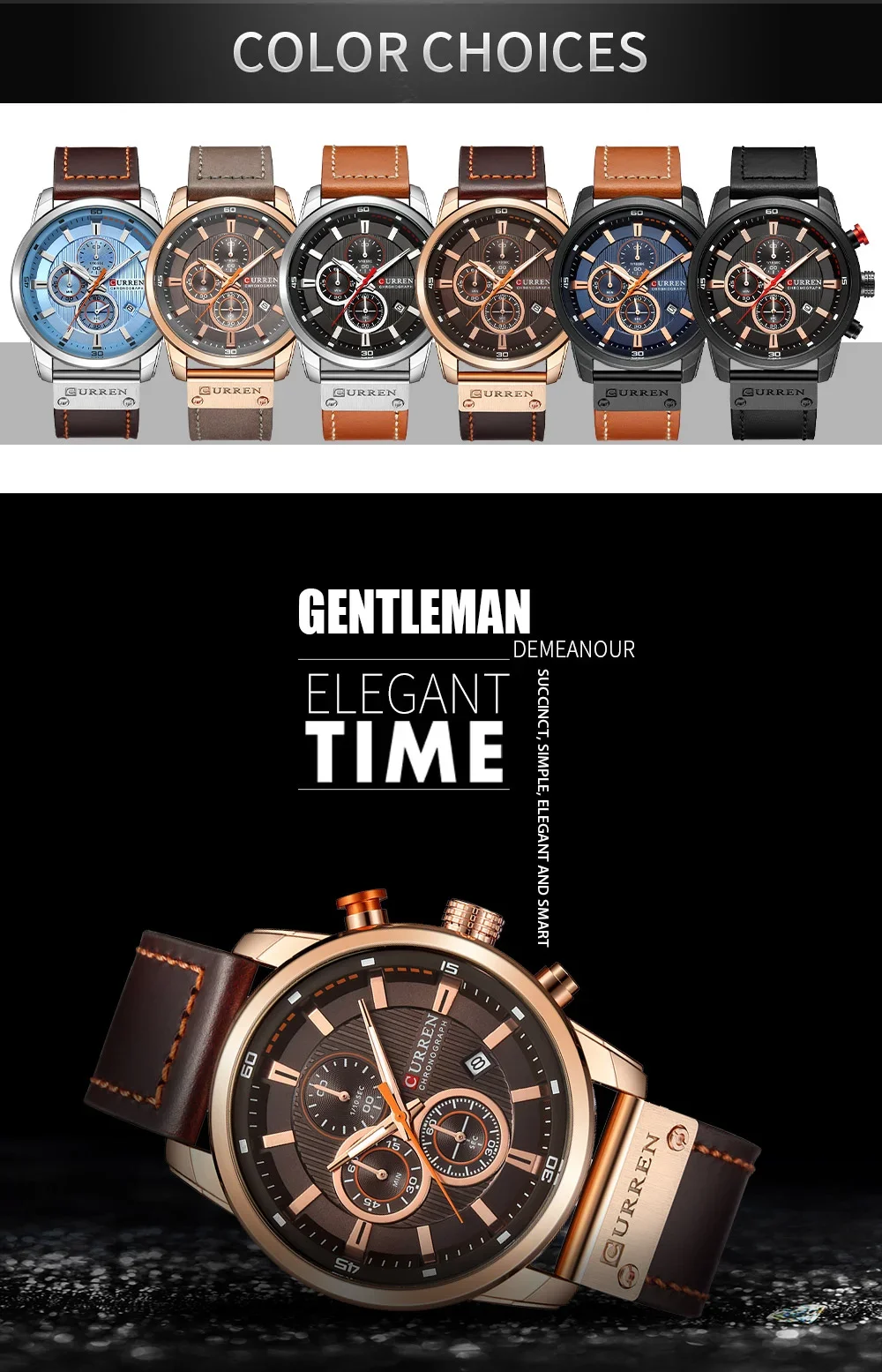 Curren 8291 watch front view