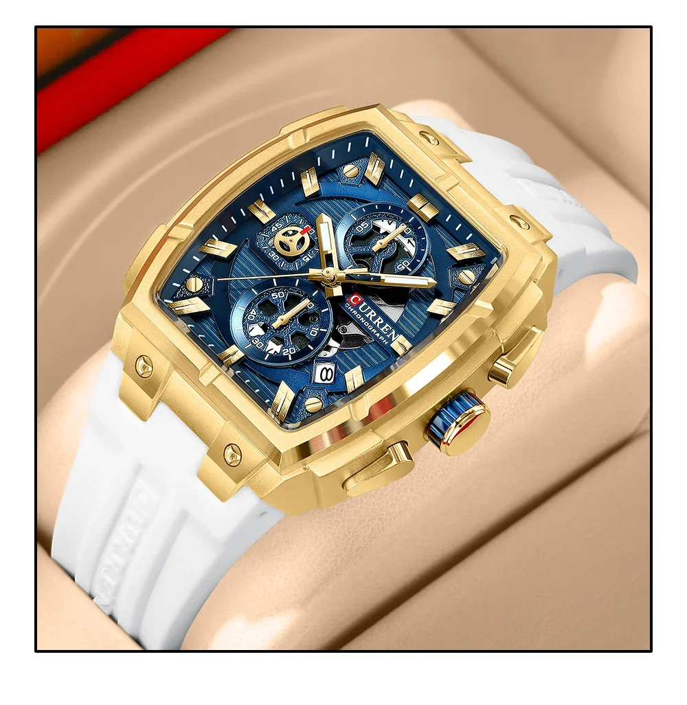 CURREN 8488 Men's Waterproof 3-Subdial Chronograph Watch