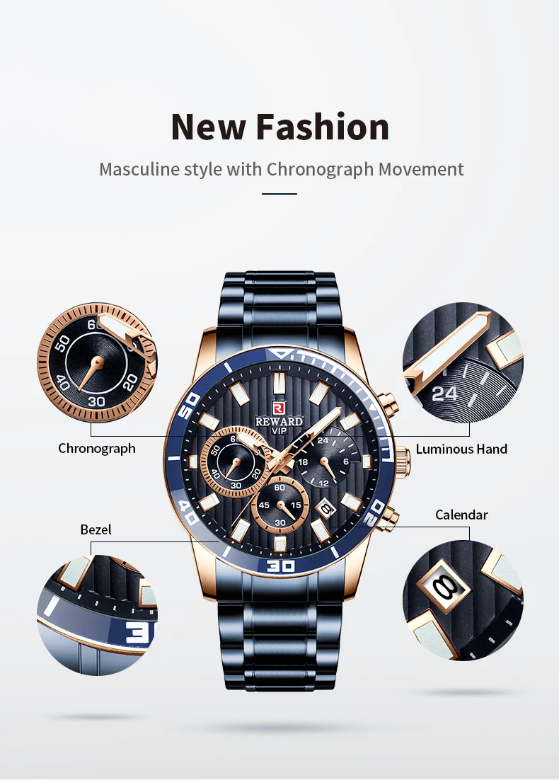 RD81009M chronograph and luminous dial detail