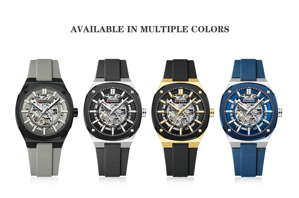 Curren 8485 Skeleton Dial Watch