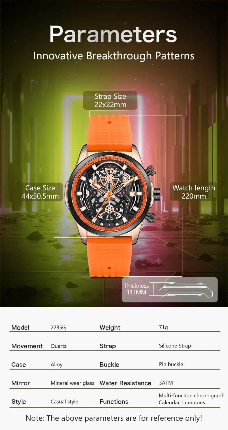 Megir 2235G Durable Alloy Case Design