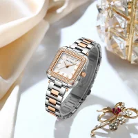 MINI FOCUS MF0619L Square Women's Mother of Pearl Rhinestone Watch - 7 Image
