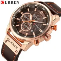 Curren 8291 Original Quartz Waterproof Mens Watch Leather Strap - 0 Image