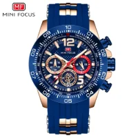 MINI FOCUS MF0290G Men's Sports Quartz Watch Wholesale | Silicone Strap Chronograph Watch - 4 Image