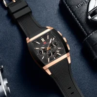 MINI FOCUS MF0628G Men Silicone Strap Luminous Sports Quartz Watch - 6 Image