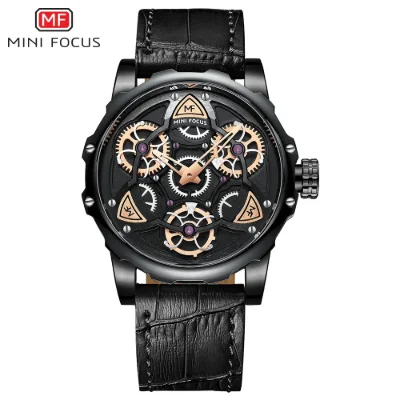 Bulk Mini Focus MF0249G Skeleton Men Quartz Watch Leather Ready to Ship Best Price