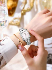 REWARD RD21041L Luxury Square Case Women Watch Mother of Pearl Dial Diamond Hour Markers Quartz Dress Watch Wholesale - 4 Image